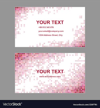 Red abstract business card template design vector image