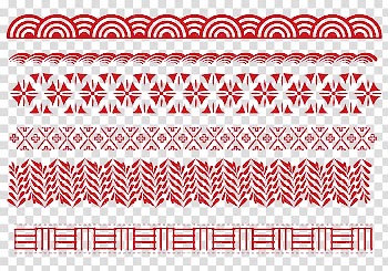 Red abstract illustration, Red , Japanese border transparent background PNG clipart