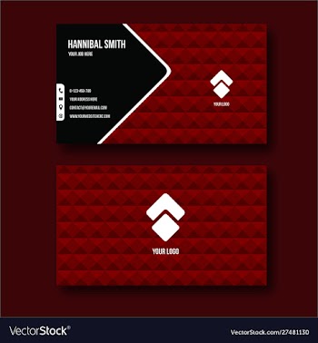 Red abstract pattern business card vector image