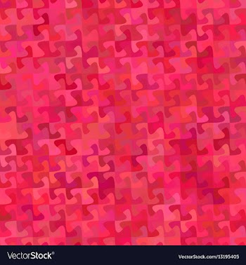 Red abstract puzzle pattern background design vector image