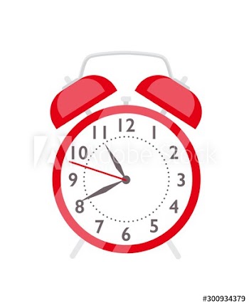 Red alarm clock flat vector illustration