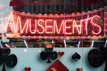 red amusement neon-light signage