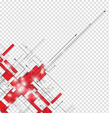 Red and black arrowhead abstract art, Euclidean Line Diagram, Red light emitting arrow transparent background PNG clipart