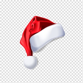 Red and black Christmas hat illustration, Santa Claus Christmas Hat, Santa Claus hat transparent background PNG clipart