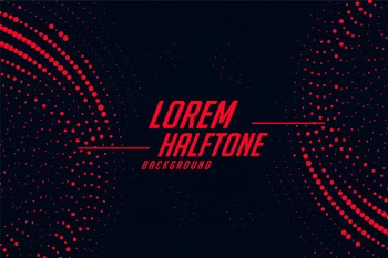Red and black circular halftone abstract background Free Vector