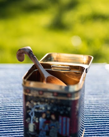 Red and Black Coffee Container