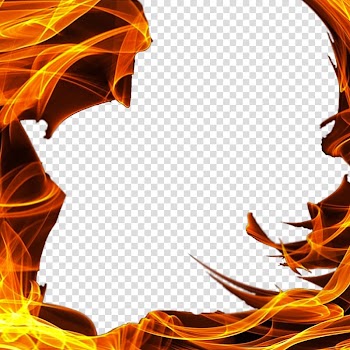 Red and black flame , Square Fire Frame transparent background PNG clipart