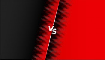 Red and black halftone versus vs banner design Free Vector