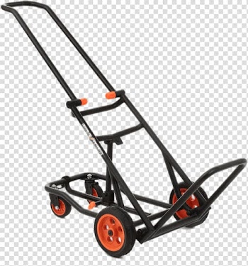 Red and black steel stroller frame, Multifunctional Cart transparent background PNG clipart