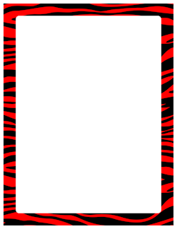 Red and Black Zebra Print Border | boarders | Page borders, Zebra ...