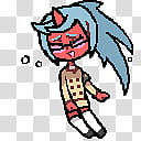 Red and blue anime character transparent background PNG clipart