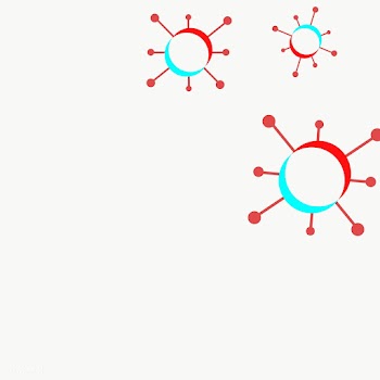 Red and blue coronavirus cells border | Free  transparent png - 2317247