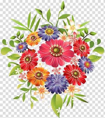 Red and blue flowers illustration, Flower bouquet , Bouquet flowers transparent background PNG clipart
