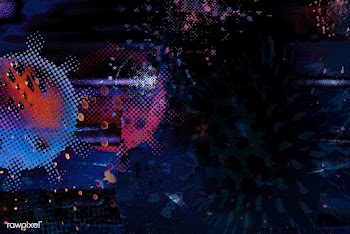 Red and blue halftone coronavirus remix illustration with design space | Free  illustration - 2321528