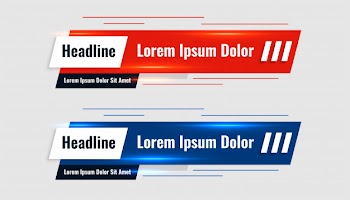 Red and blue shiny lower third template banner Free Vector