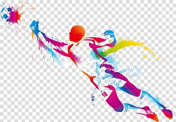Red and blue soccer player illustration, Goalkeeper Football Jersey, Colorful hand-painted Goalkeepers transparent background PNG clipart