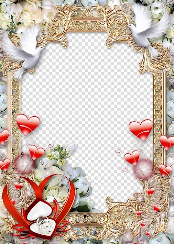 Red and brown floral frame layout, Wedding Frames, Wedding Frame transparent background PNG clipart