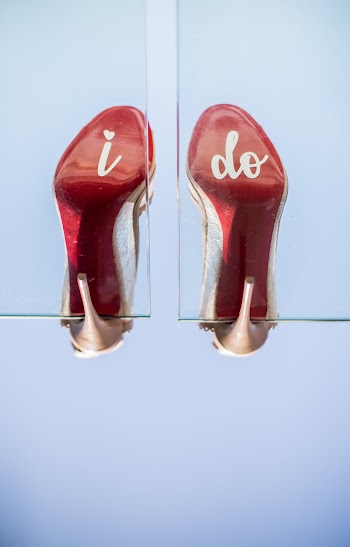 Red-and-brown Leather Stilettos
