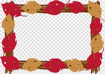 Red and brown leaves border, autumn leaves frame., others transparent background PNG clipart