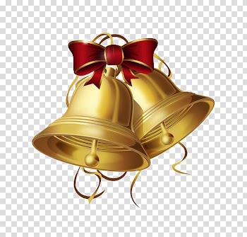 Red and gold bell illustration, Royal Christmas Message Christmas card Christmas decoration , Christmas bells transparent background PNG clipart