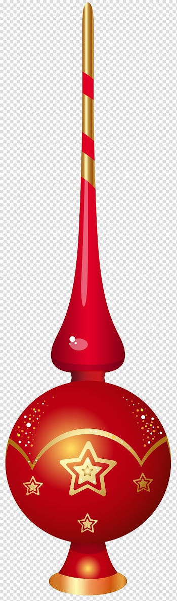 Red and gold-colored home decor, Christmas tree Tree-topper Christmas decoration, Red Christmas Tree Top Ornament transparent background PNG clipart