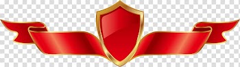 Red and gold-colored shield decor, Logo Ribbon Shield, Phnom Penh on red ribbon shield transparent background PNG clipart
