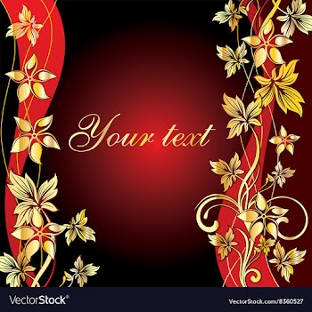 Red and Gold Floral Design vector image