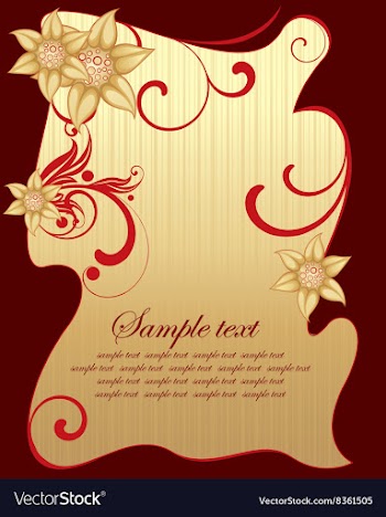 Red and Gold Floral Design vector image