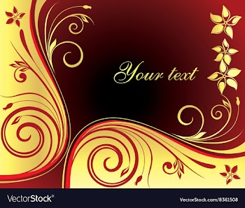 Red and Gold Floral Design vector image