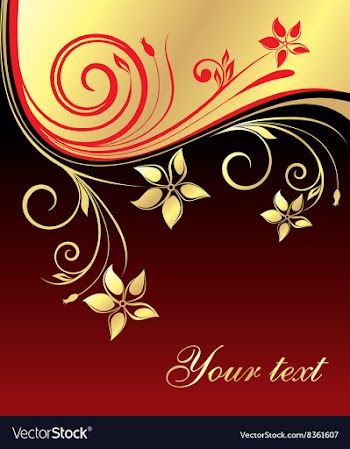 Red and Gold Floral Design vector image