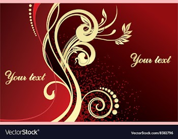 Red and Gold Floral Design vector image