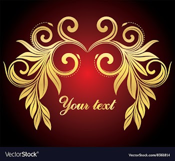 Red and Gold Floral Design vector image