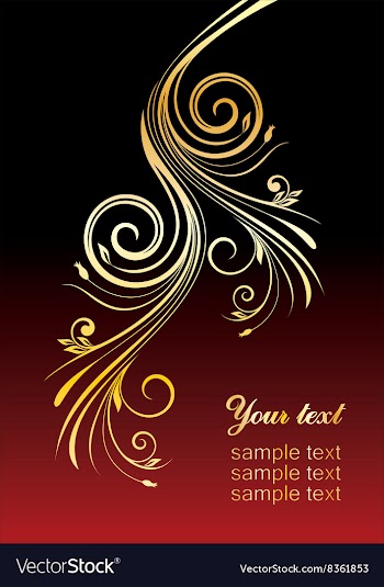 Red and Gold Floral Design vector image