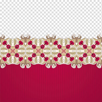 Red and gold floral frame art, Motif Pattern, Vintage background transparent background PNG clipart