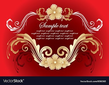 Red and Gold Floral Frame vector image