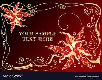 Red and Gold Floral Frame vector image
