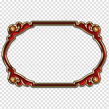 Red and gold frame , Islamic art Ramadan , red frame transparent background PNG clipart