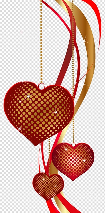 Red and gold hearts border , Heart , Valentine's Day Decorative Hearts transparent background PNG clipart