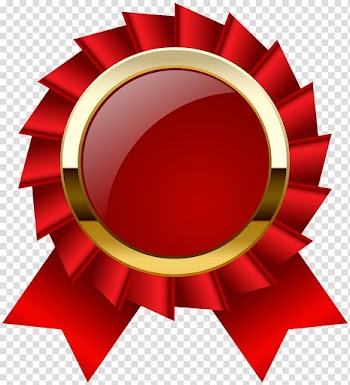 Red and gold ribbon , Ribbon Award Medal , award transparent background PNG clipart