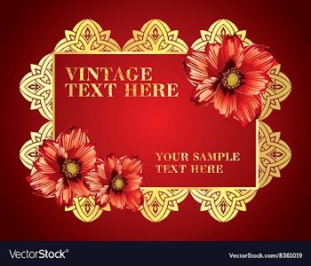 Red and Gold Vintage Frame vector image