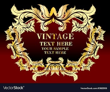 Red and Gold Vintage Frame vector image