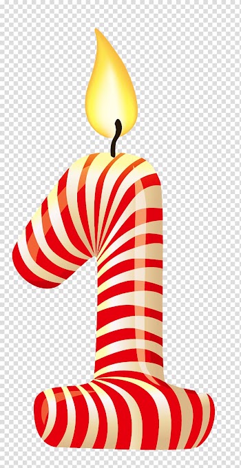 Red and gray number 1 candle illustration, Birthday Candle , Birthday candle number 1 transparent background PNG clipart