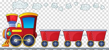Red and gray train illustraion, Train Santa Claus Christmas , Pull goods train transparent background PNG clipart