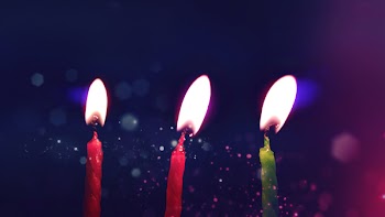 Red and Green Birthday Candle With Lights