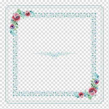 Red and green flower border , Wedding invitation Watercolor painting Convite frame, Invitations Decorative elements transparent background PNG clipart