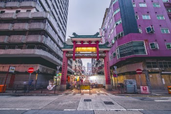 Red and Green Gate on Street