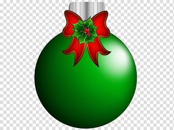 Red and green ornaments , green Christmas bauble decor transparent background PNG clipart