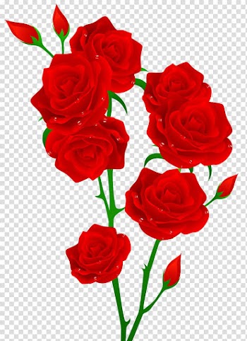 Red and green rose flowers illustration, Red Rose Flower , Red Roses transparent background PNG clipart