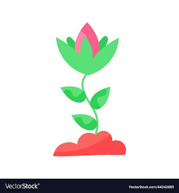 red and green spring flowers