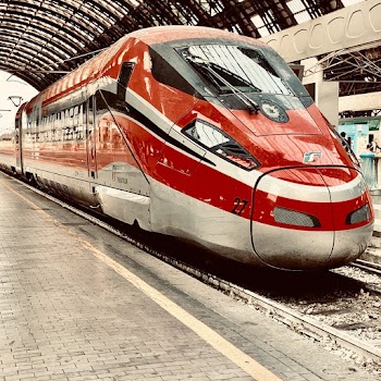 Red And Grey Bullet Train